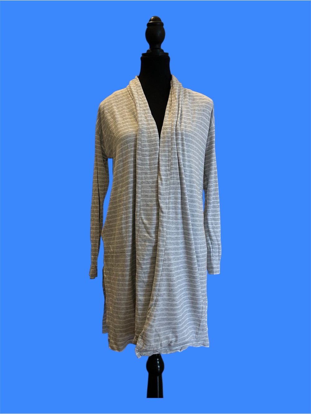 Light Gray Striped Loungewear with Pockets